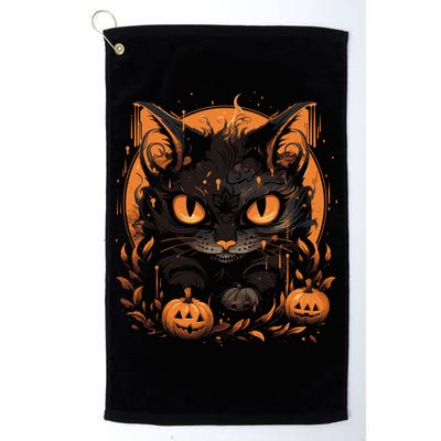 Halloween Cat Pumpkins Golf Towel