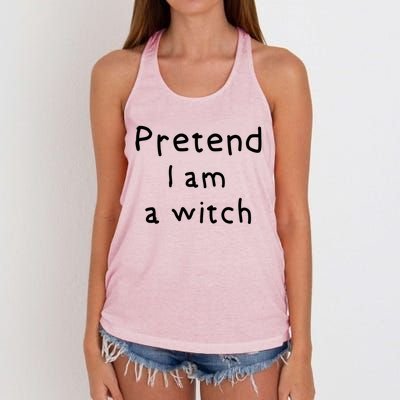 Halloween Costume Pretend I Am A Witch Gift Women's Knotted Racerback Tank