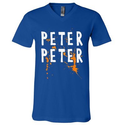 Halloween Costume Peter Pumpkin Eater Splash V-Neck T-Shirt