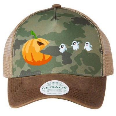 Halloween Costume Pumpkin Eating Ghosts Gift Legacy Tie Dye Trucker Hat