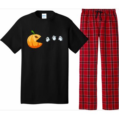 Halloween Costume Pumpkin Eating Ghosts Gift Pajama Set