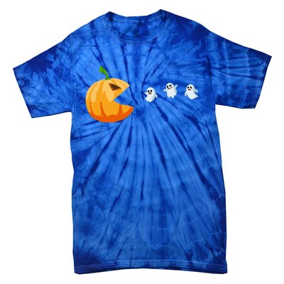 Halloween Costume Pumpkin Eating Ghosts Gift Tie-Dye T-Shirt