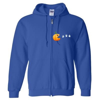 Halloween Costume Pumpkin Eating Ghosts Gift Full Zip Hoodie