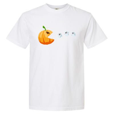 Halloween Costume Pumpkin Eating Ghosts Gift Garment-Dyed Heavyweight T-Shirt