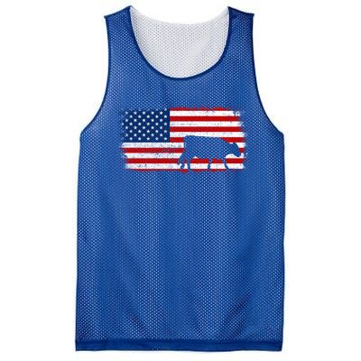 Hereford Cow Patriotic American Flag Vintage Gift Mesh Reversible Basketball Jersey Tank