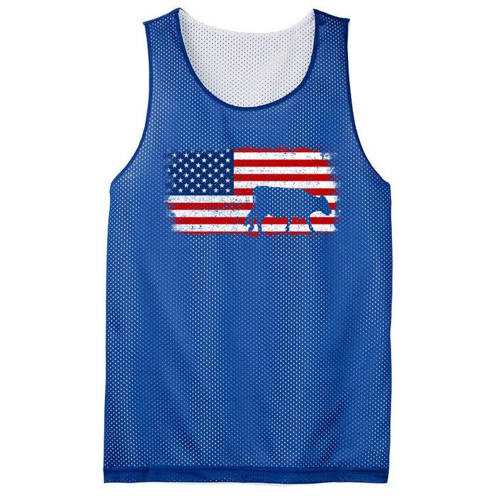 Hereford Cow Patriotic American Flag Vintage Gift Mesh Reversible Basketball Jersey Tank