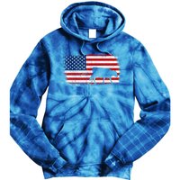 Hereford Cow Patriotic American Flag Vintage Gift Tie Dye Hoodie