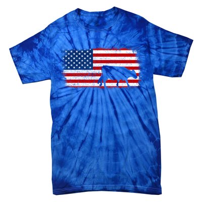 Hereford Cow Patriotic American Flag Vintage Gift Tie-Dye T-Shirt