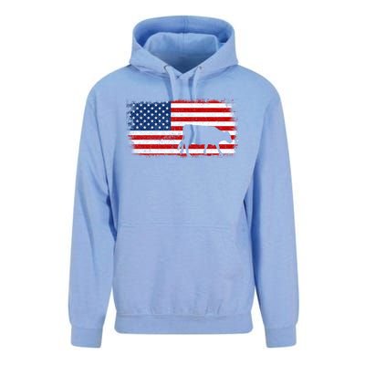 Hereford Cow Patriotic American Flag Vintage Gift Unisex Surf Hoodie