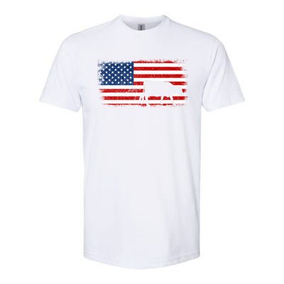 Hereford Cow Patriotic American Flag Vintage Gift Softstyle CVC T-Shirt