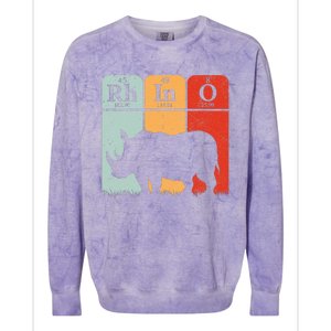 Hippo Chemistry Periodic Table Elements Rhinoceros Lover Colorblast Crewneck Sweatshirt