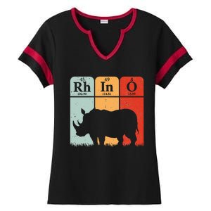 Hippo Chemistry Periodic Table Elements Rhinoceros Lover Ladies Halftime Notch Neck Tee