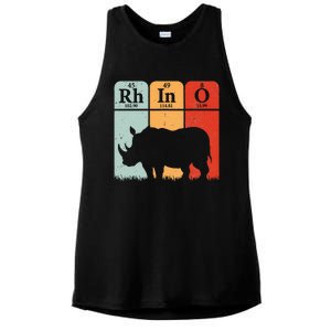 Hippo Chemistry Periodic Table Elements Rhinoceros Lover Ladies PosiCharge Tri-Blend Wicking Tank