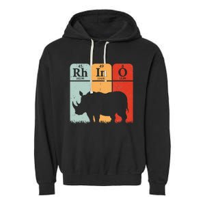 Hippo Chemistry Periodic Table Elements Rhinoceros Lover Garment-Dyed Fleece Hoodie