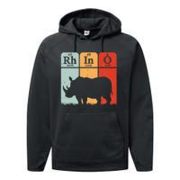 Hippo Chemistry Periodic Table Elements Rhinoceros Lover Performance Fleece Hoodie