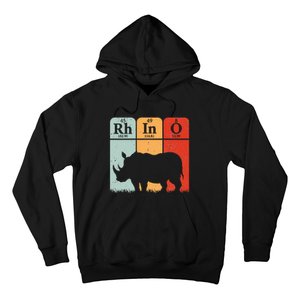 Hippo Chemistry Periodic Table Elements Rhinoceros Lover Hoodie