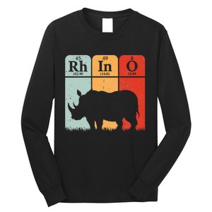 Hippo Chemistry Periodic Table Elements Rhinoceros Lover Long Sleeve Shirt