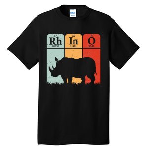 Hippo Chemistry Periodic Table Elements Rhinoceros Lover Tall T-Shirt