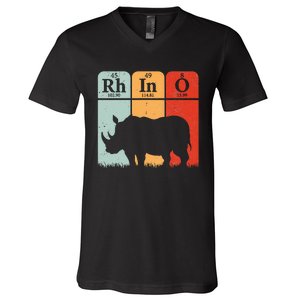 Hippo Chemistry Periodic Table Elements Rhinoceros Lover V-Neck T-Shirt