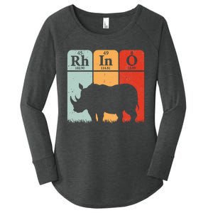 Hippo Chemistry Periodic Table Elements Rhinoceros Lover Women's Perfect Tri Tunic Long Sleeve Shirt