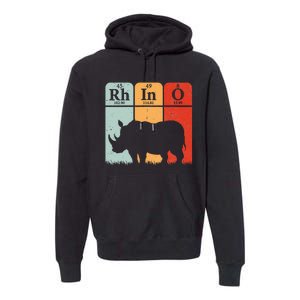 Hippo Chemistry Periodic Table Elements Rhinoceros Lover Premium Hoodie