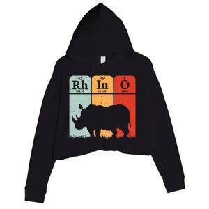 Hippo Chemistry Periodic Table Elements Rhinoceros Lover Crop Fleece Hoodie