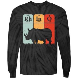 Hippo Chemistry Periodic Table Elements Rhinoceros Lover Tie-Dye Long Sleeve Shirt