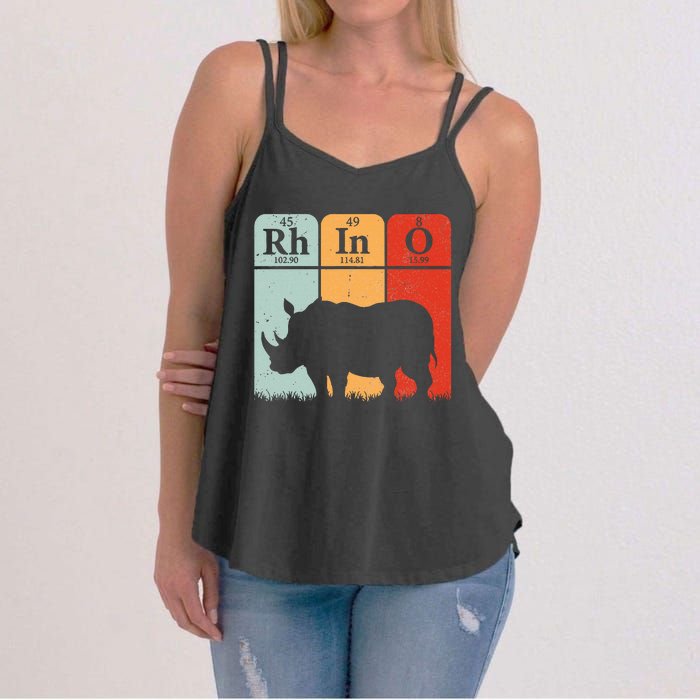 Hippo Chemistry Periodic Table Elements Rhinoceros Lover Women's Strappy Tank