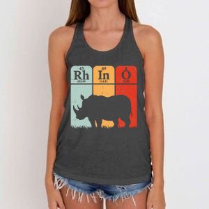 Hippo Chemistry Periodic Table Elements Rhinoceros Lover Women's Knotted Racerback Tank