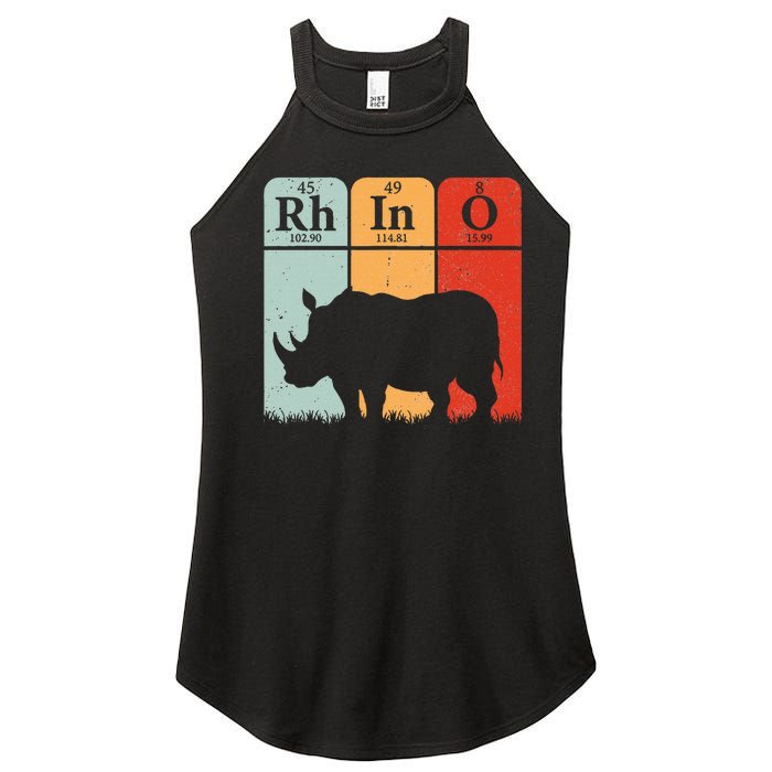 Hippo Chemistry Periodic Table Elements Rhinoceros Lover Women's Perfect Tri Rocker Tank