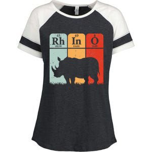 Hippo Chemistry Periodic Table Elements Rhinoceros Lover Enza Ladies Jersey Colorblock Tee