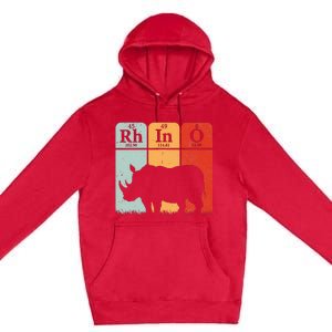 Hippo Chemistry Periodic Table Elements Rhinoceros Lover Premium Pullover Hoodie