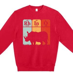 Hippo Chemistry Periodic Table Elements Rhinoceros Lover Premium Crewneck Sweatshirt