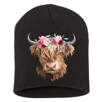 Highland Cow Painting Short Acrylic Beanie