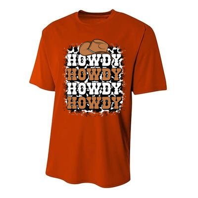 Howdy Cow Print Western Country Cowgirl Cowboy Texas Rodeo Performance Sprint T-Shirt