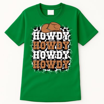 Howdy Cow Print Western Country Cowgirl Cowboy Texas Rodeo Tall T-Shirt