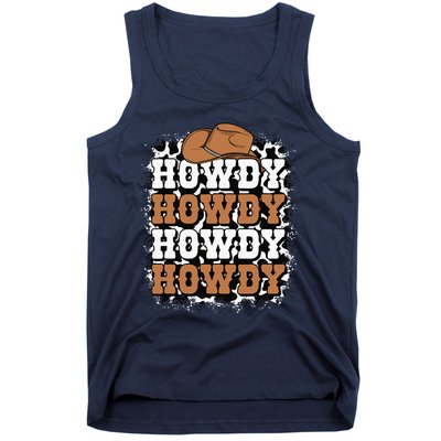 Howdy Cow Print Western Country Cowgirl Cowboy Texas Rodeo Tank Top