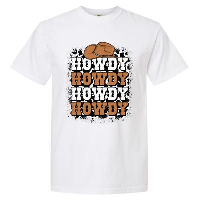 Howdy Cow Print Western Country Cowgirl Cowboy Texas Rodeo Garment-Dyed Heavyweight T-Shirt