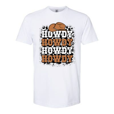 Howdy Cow Print Western Country Cowgirl Cowboy Texas Rodeo Softstyle CVC T-Shirt