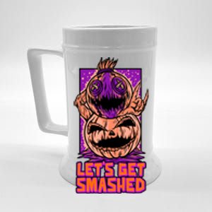 Halloween Creepy Pumpkin LetS Get Smashed Meaningful Gift Beer Stein