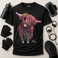 HiGHLaND CoW PRiNT ANiMaL PRiNT BoLLY Cooling Performance Crew T-Shirt