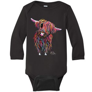 HiGHLaND CoW PRiNT ANiMaL PRiNT BoLLY Baby Long Sleeve Bodysuit