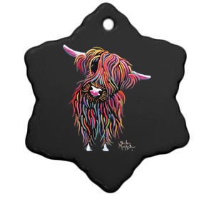 HiGHLaND CoW PRiNT ANiMaL PRiNT BoLLY Ceramic Star Ornament