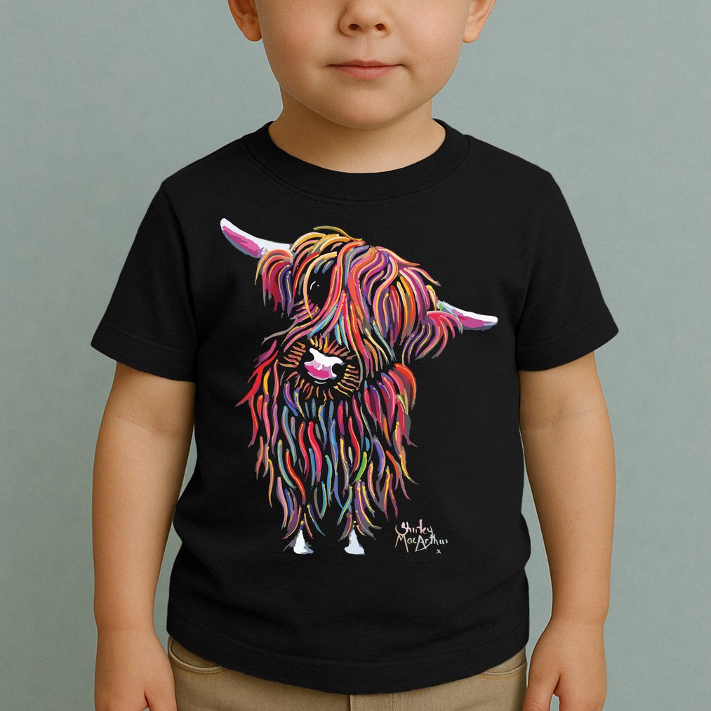 HiGHLaND CoW PRiNT ANiMaL PRiNT BoLLY Toddler T-Shirt