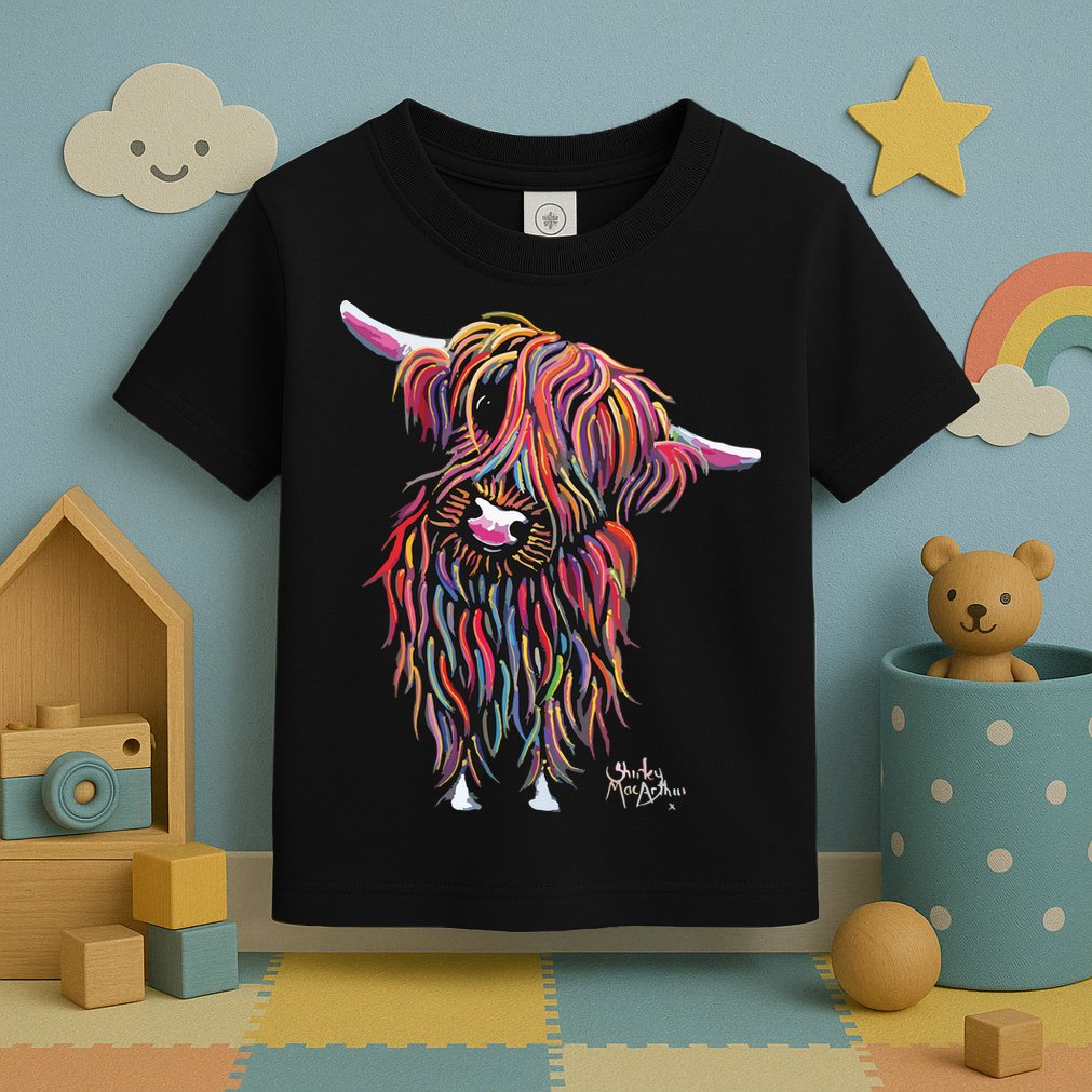 HiGHLaND CoW PRiNT ANiMaL PRiNT BoLLY Toddler T-Shirt