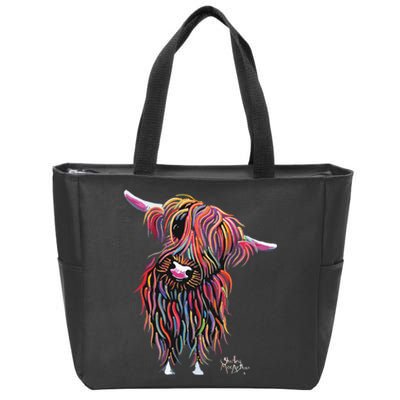 HiGHLaND CoW PRiNT ANiMaL PRiNT BoLLY Zip Tote Bag