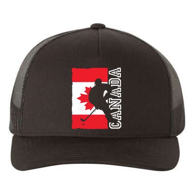 Hockey Canadian Patriotic Flag Yupoong Adult 5-Panel Trucker Hat