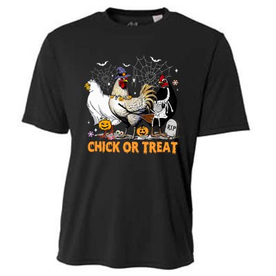 Halloween Chicken Pumpkin Chick Or Treat Spooky Season Cooling Performance Crew T-Shirt