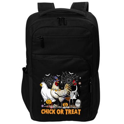 Halloween Chicken Pumpkin Chick Or Treat Spooky Season Impact Tech Backpack