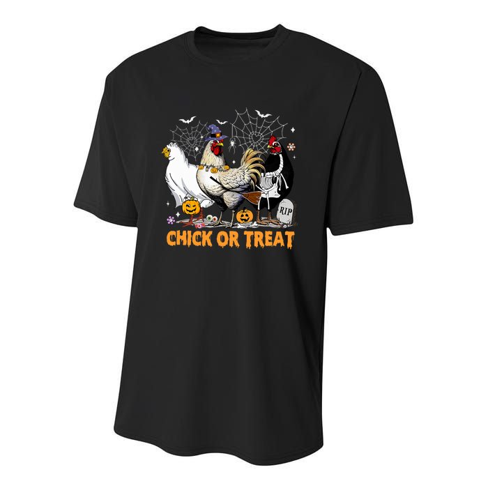 Halloween Chicken Pumpkin Chick Or Treat Spooky Season Youth Performance Sprint T-Shirt